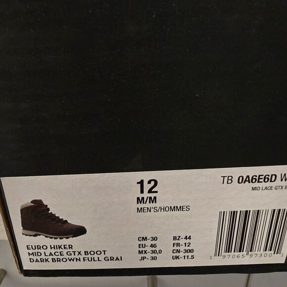 TIMBERLAND Euro Hiker Dark Brown / Black Mid GORE-TEX Waterproof Boot MENS 12 - Picture 12 of 15